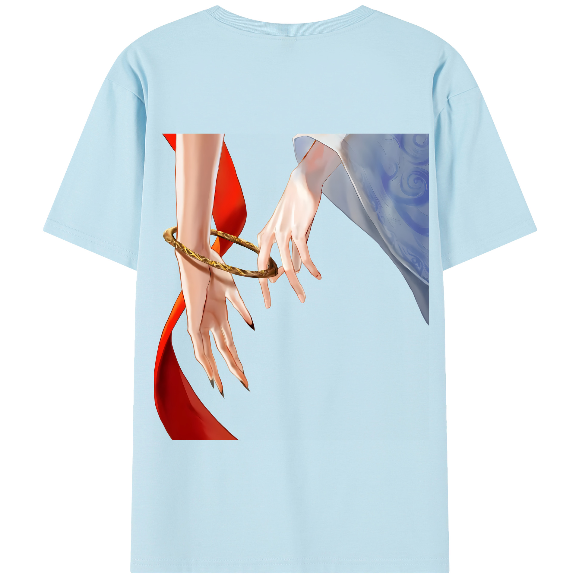 （画像用） Ne Zha 2 ナタ 魔童の大暴れ 綿100％半袖Tシャツ（背面プリント）